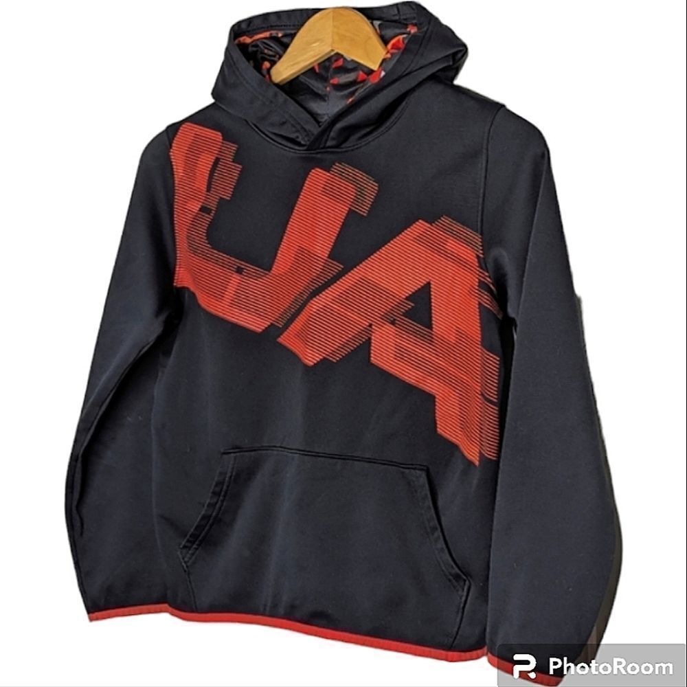 Under Armour Poly Knit Black Pullover Hoodie size Youth L